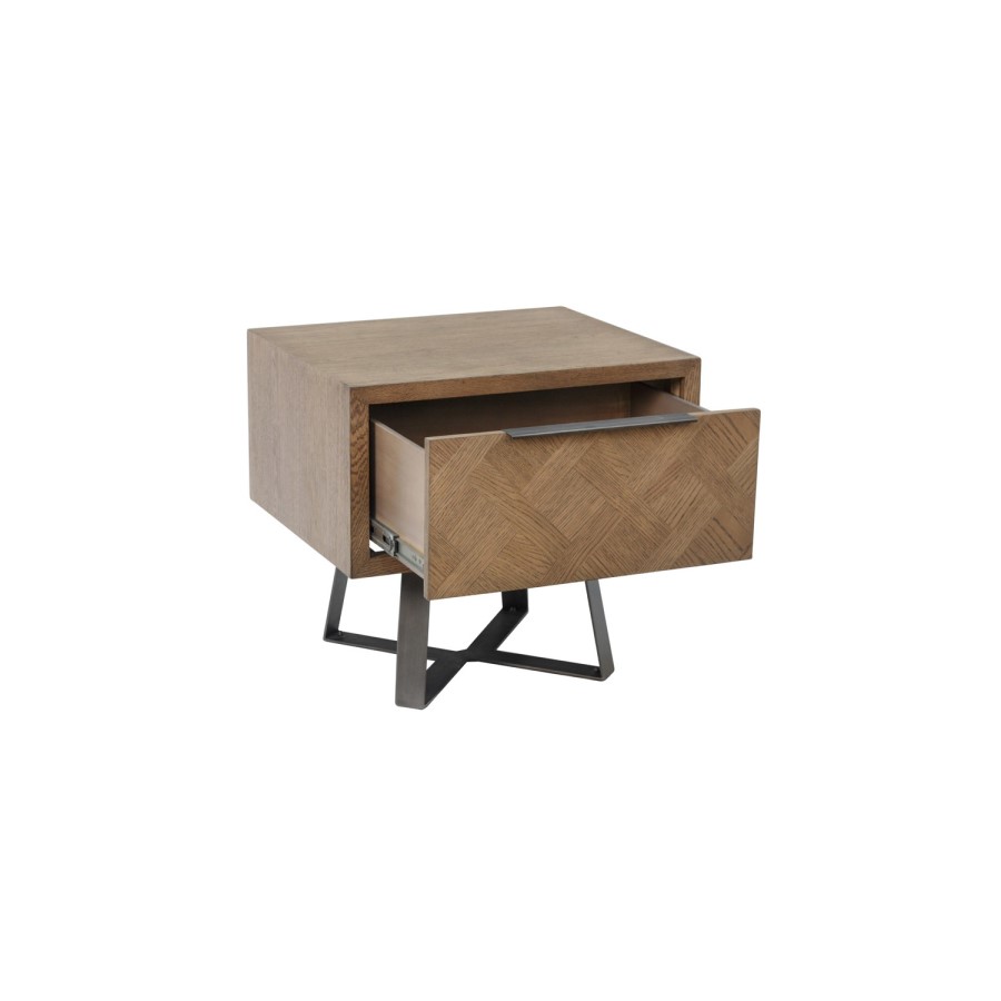 Brown Chevron Side Table