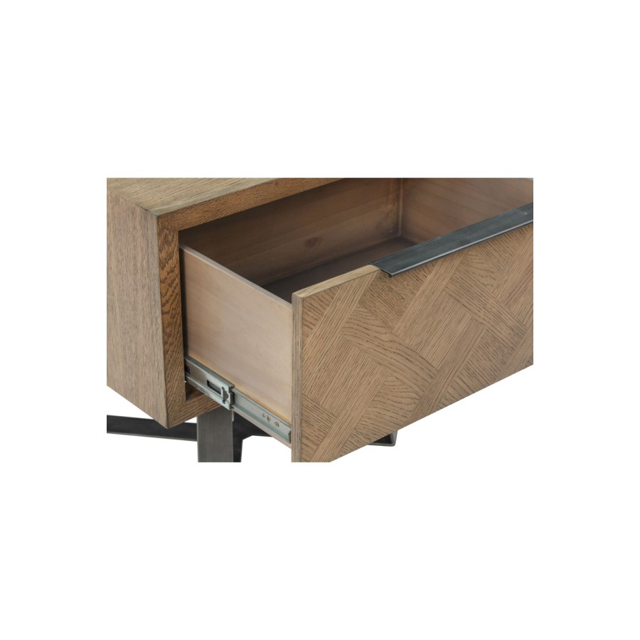 Brown Chevron Side Table