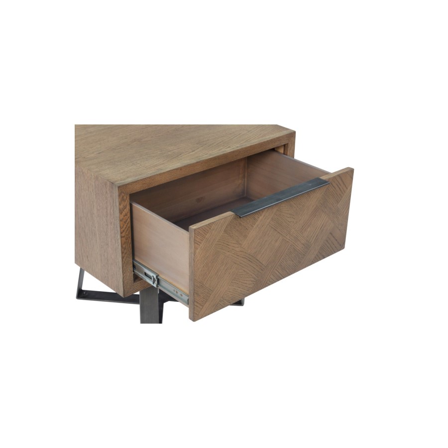 Brown Chevron Side Table