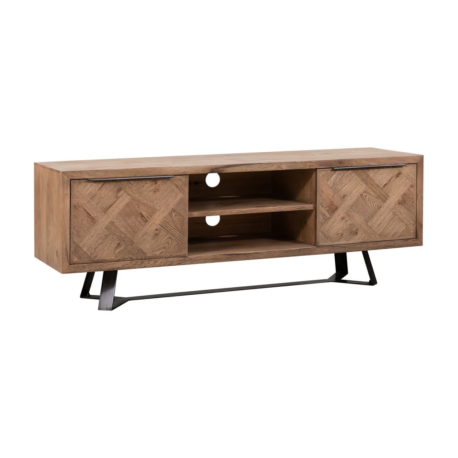 Photo of Brown chevron tv stand with storage