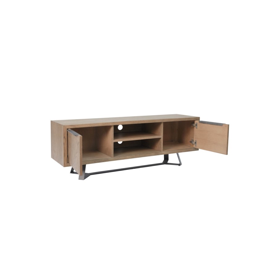 Brown Chevron TV Stand with Storage