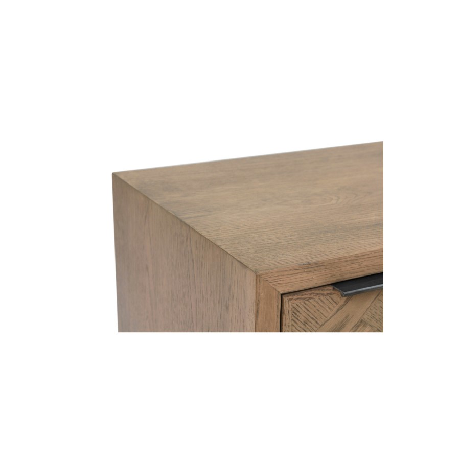 Brown Chevron TV Stand with Storage