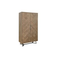 Brown Chevron Wine Drinks Cabinet 