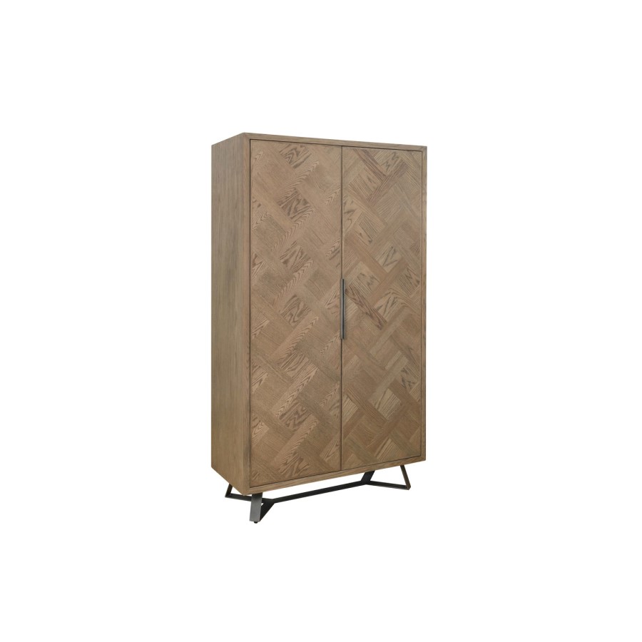 Brown Chevron Wine Drinks Cabinet 
