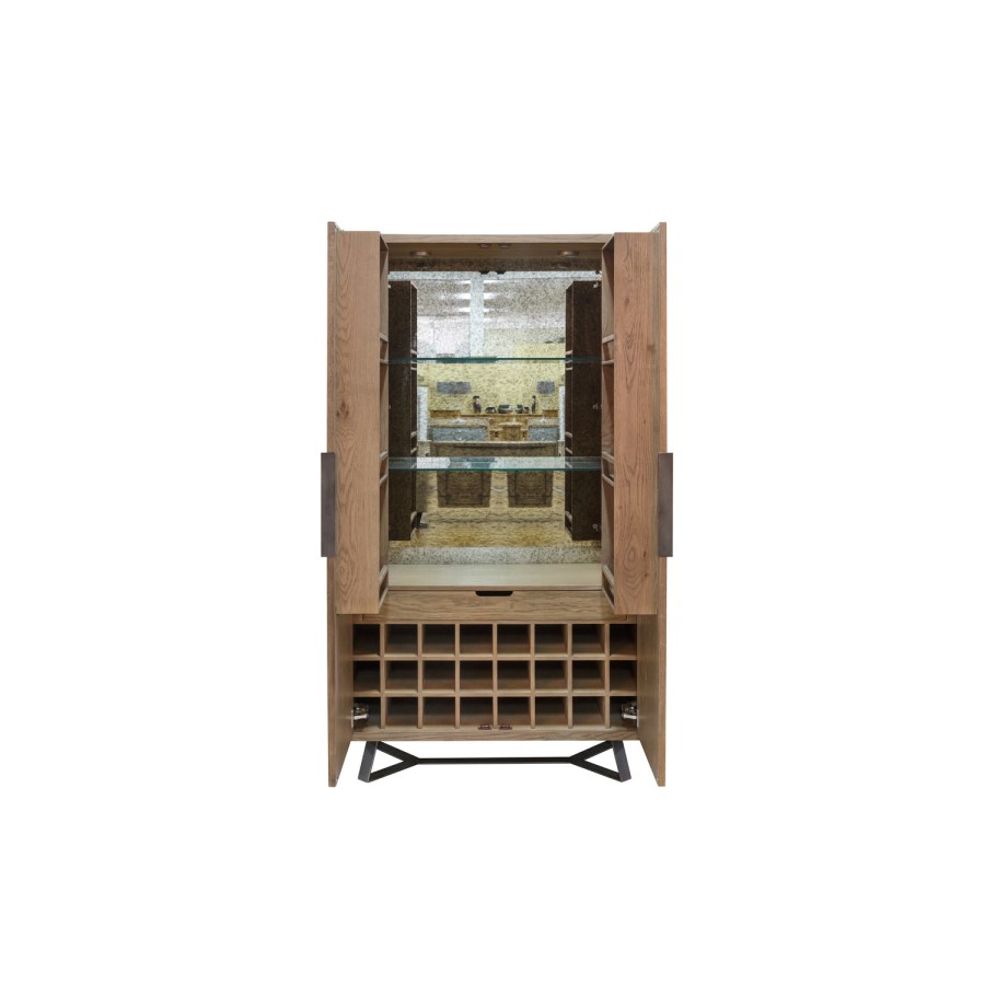 Brown Chevron Wine Drinks Cabinet 