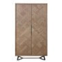 Brown Chevron Wine Drinks Cabinet 