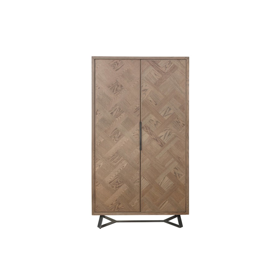 Brown Chevron Wine Drinks Cabinet 