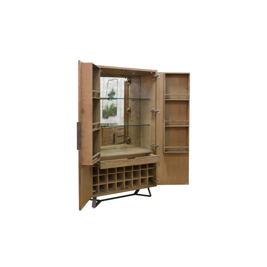 Brown Chevron Wine Drinks Cabinet 