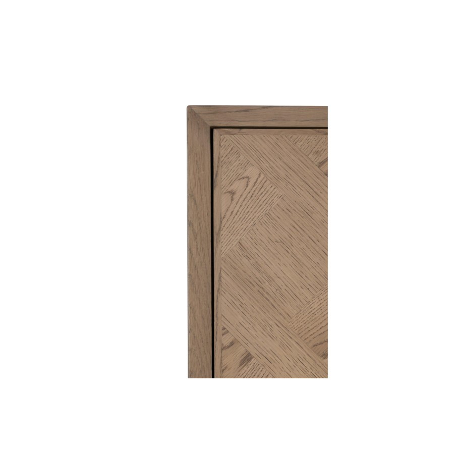 Brown Chevron Wine Drinks Cabinet 