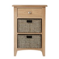 Bourton Light Oak Hall Storage Unit with 3 Drawers