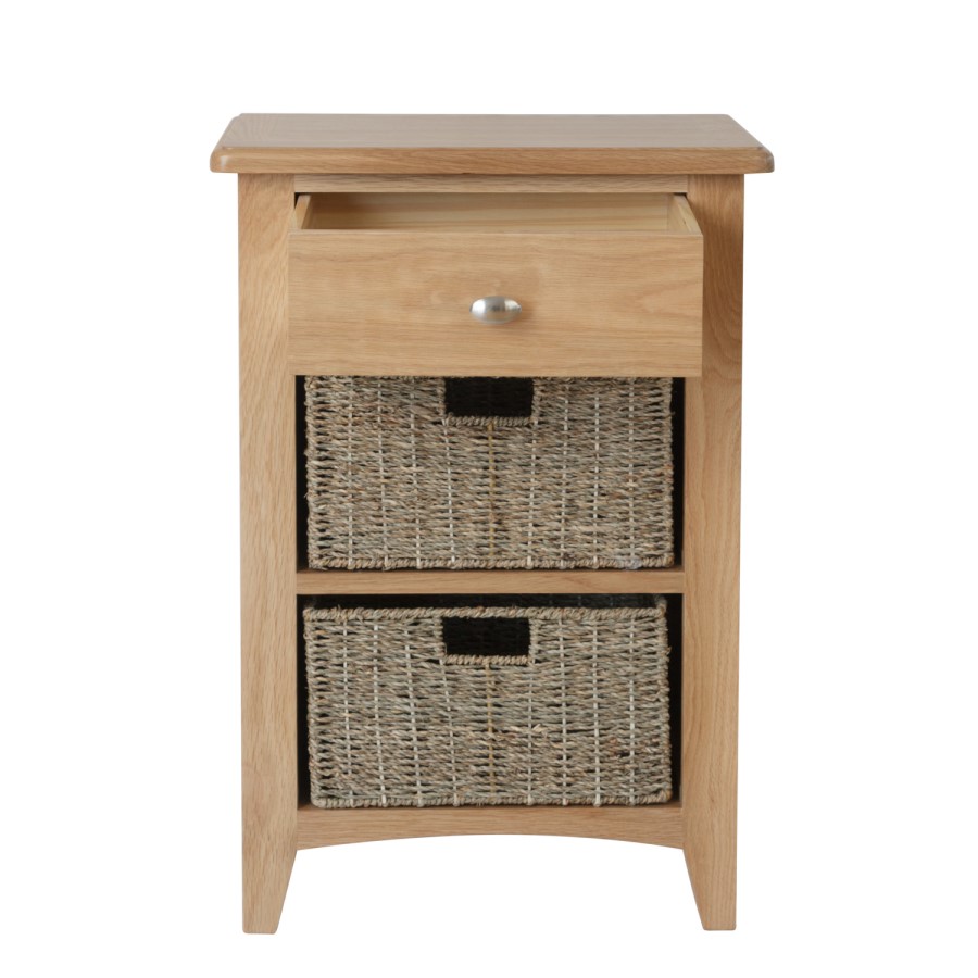 Bourton Light Oak Hall Storage Unit with 3 Drawers