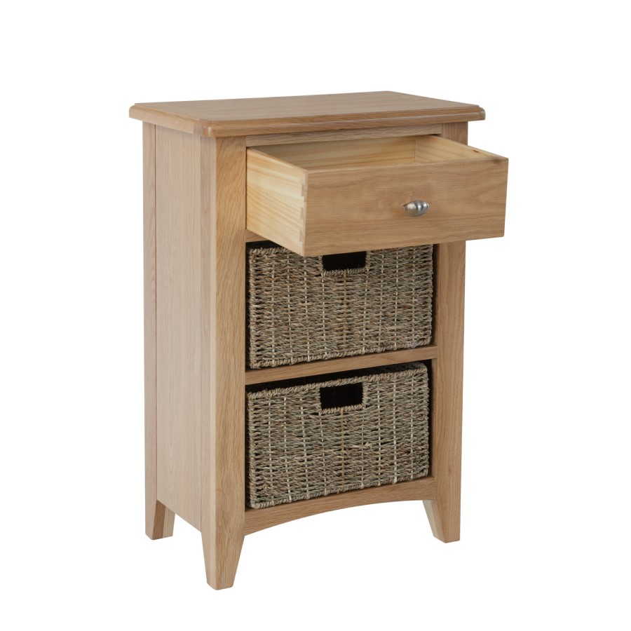 Bourton Light Oak Hall Storage Unit with 3 Drawers