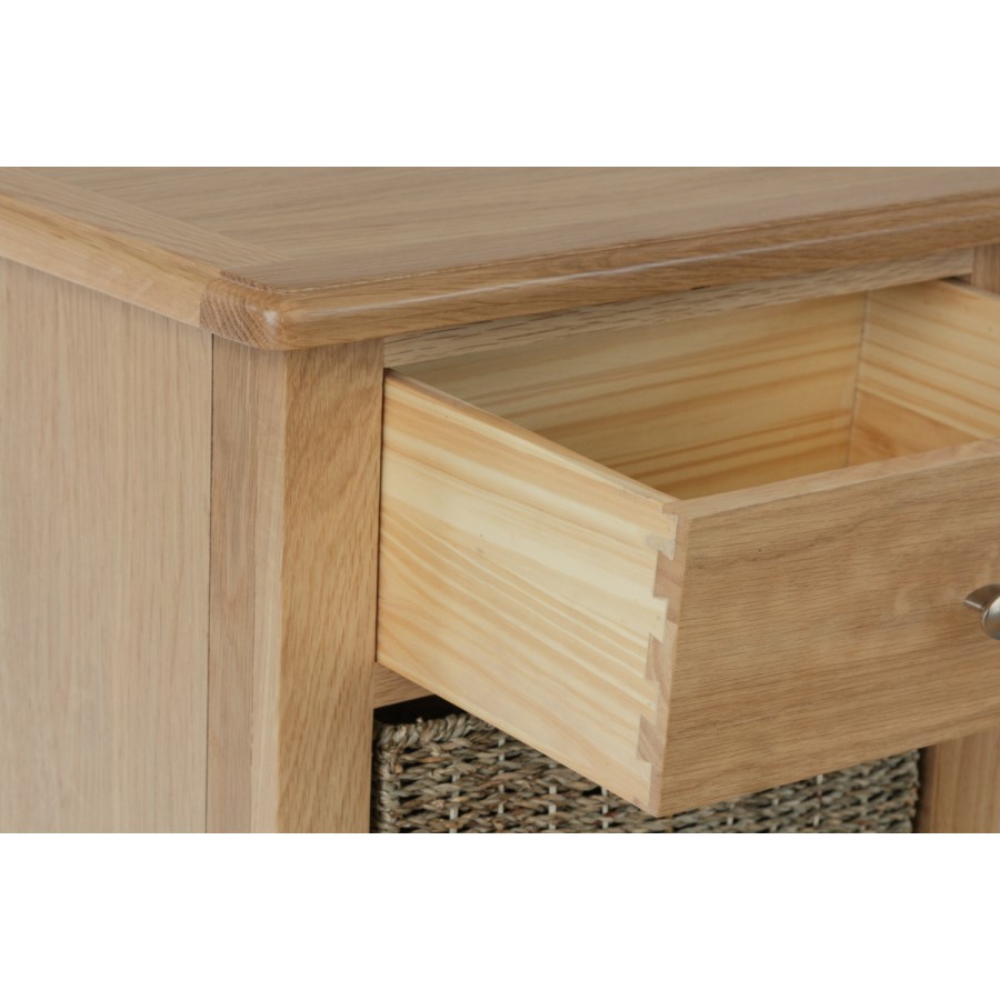 Bourton Light Oak Hall Storage Unit with 3 Drawers