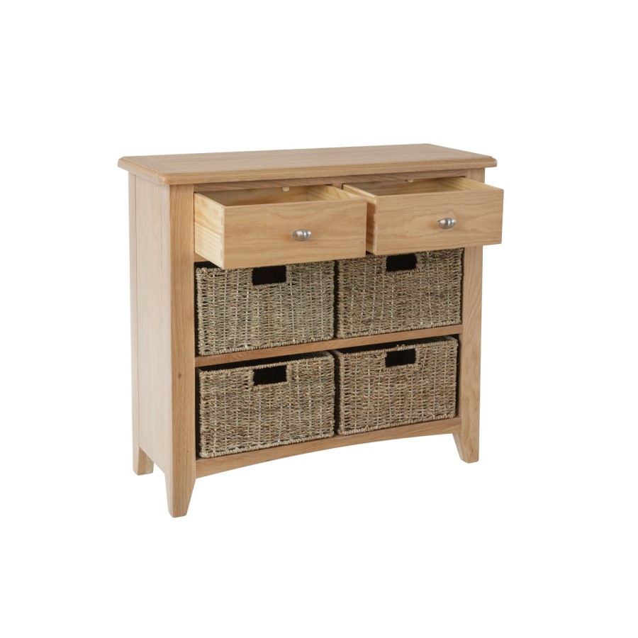Bourton Light Oak Storage Unit with 6 Drawers
