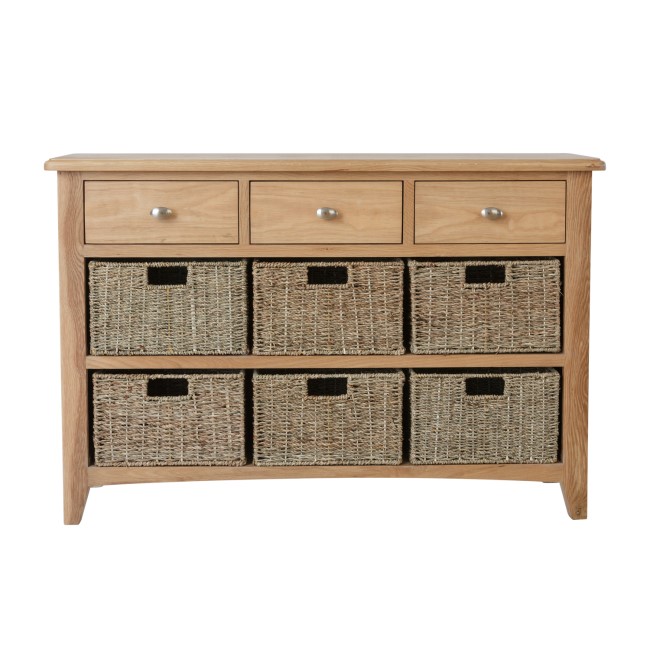 Bourton Light Oak Storage Unit with 9 Drawers