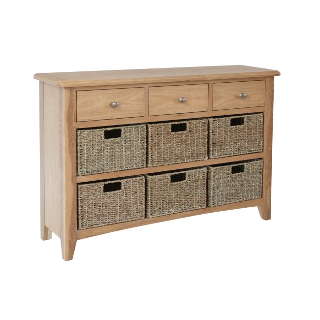 Bourton Light Oak Storage Unit with 9 Drawers