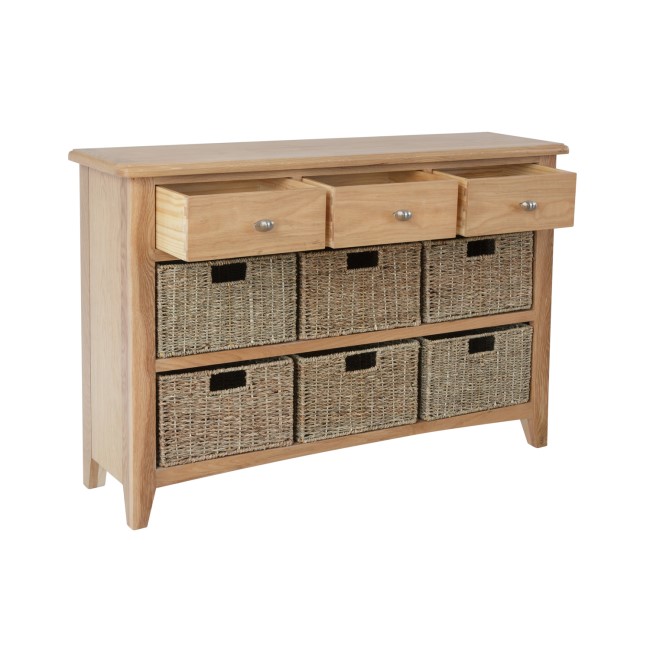 Bourton Light Oak Storage Unit with 9 Drawers