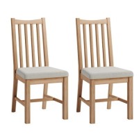 Bourton Solid Oak Dining Chairs with Ladder Backs 