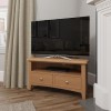 Bourton Solid Oak Corner TV Unit with Open Shelf