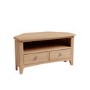 Bourton Solid Oak Corner TV Unit with Open Shelf