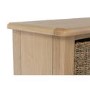 Bourton Solid Oak Hall Bench with Wicker Baskets