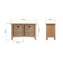 Bourton Solid Oak Hall Bench with Wicker Baskets