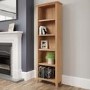 Narrow Oak Bookcase with 5 Shelves