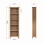 Narrow Oak Bookcase with 5 Shelves