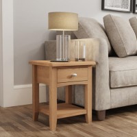 Oak Side Table with 1 Drawer