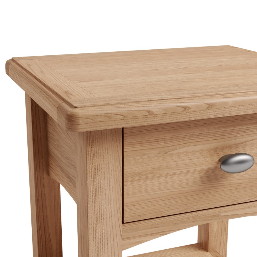 Oak Side Table with 1 Drawer