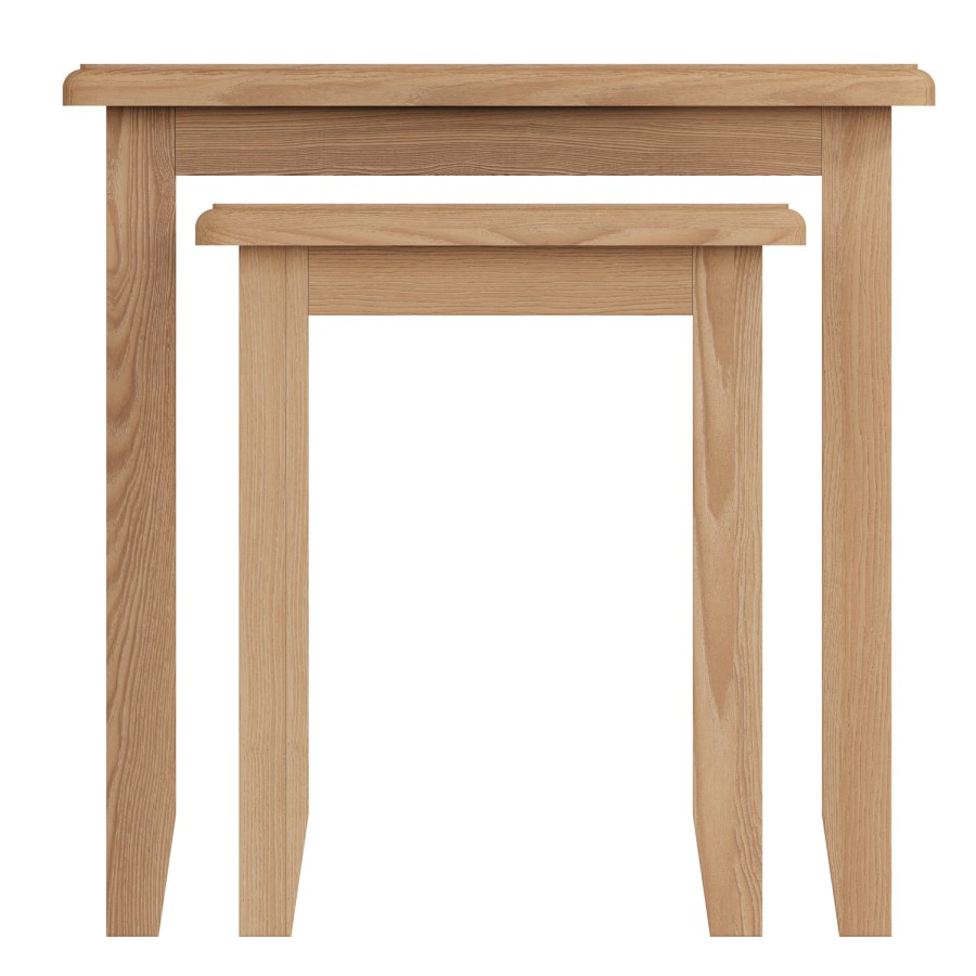 Bourton Set of 2 Side Tables in Solid Oak - Square
