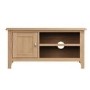 Bourton Solid Oak TV Unit with Cupboard & Open Shelves