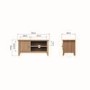 Bourton Solid Oak TV Unit with Cupboard & Open Shelves