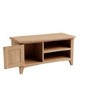 Bourton Solid Oak TV Unit with Cupboard & Open Shelves