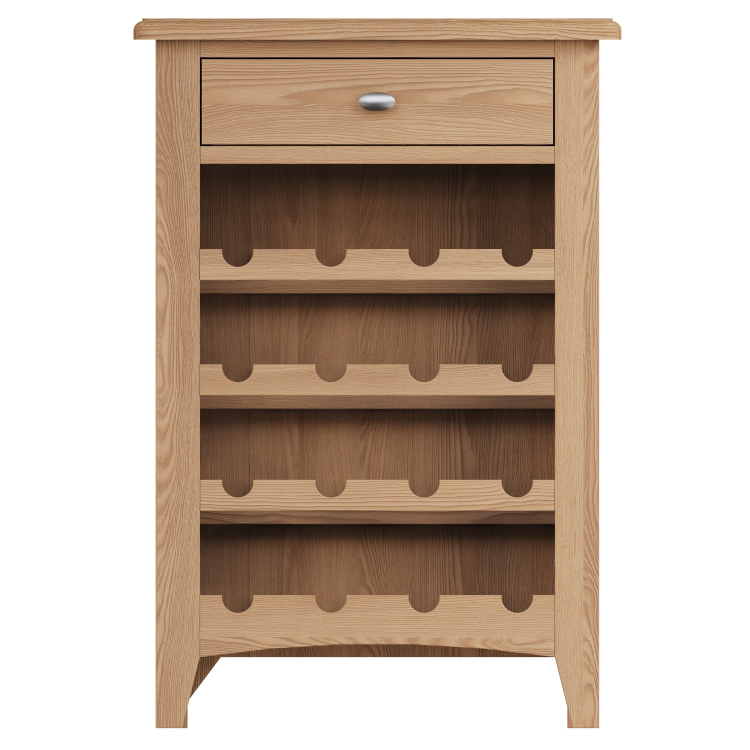 Solid Oak Wine Rack with Drawer - Furniture123