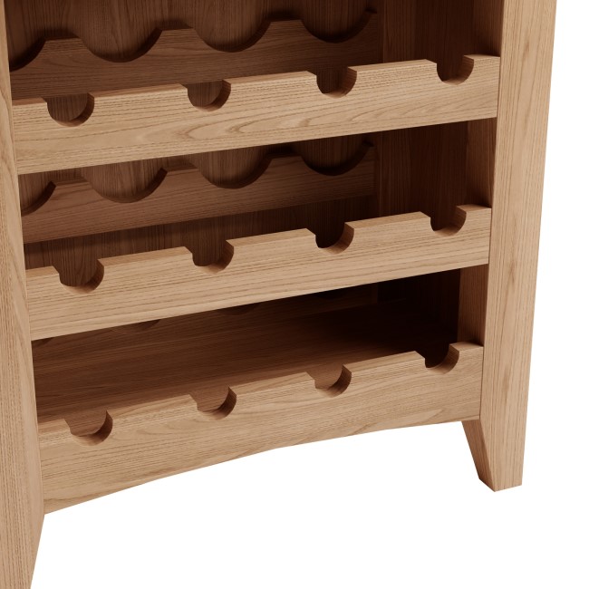 Solid Oak Wine Rack with Drawer