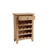 Solid Oak Wine Rack with Drawer