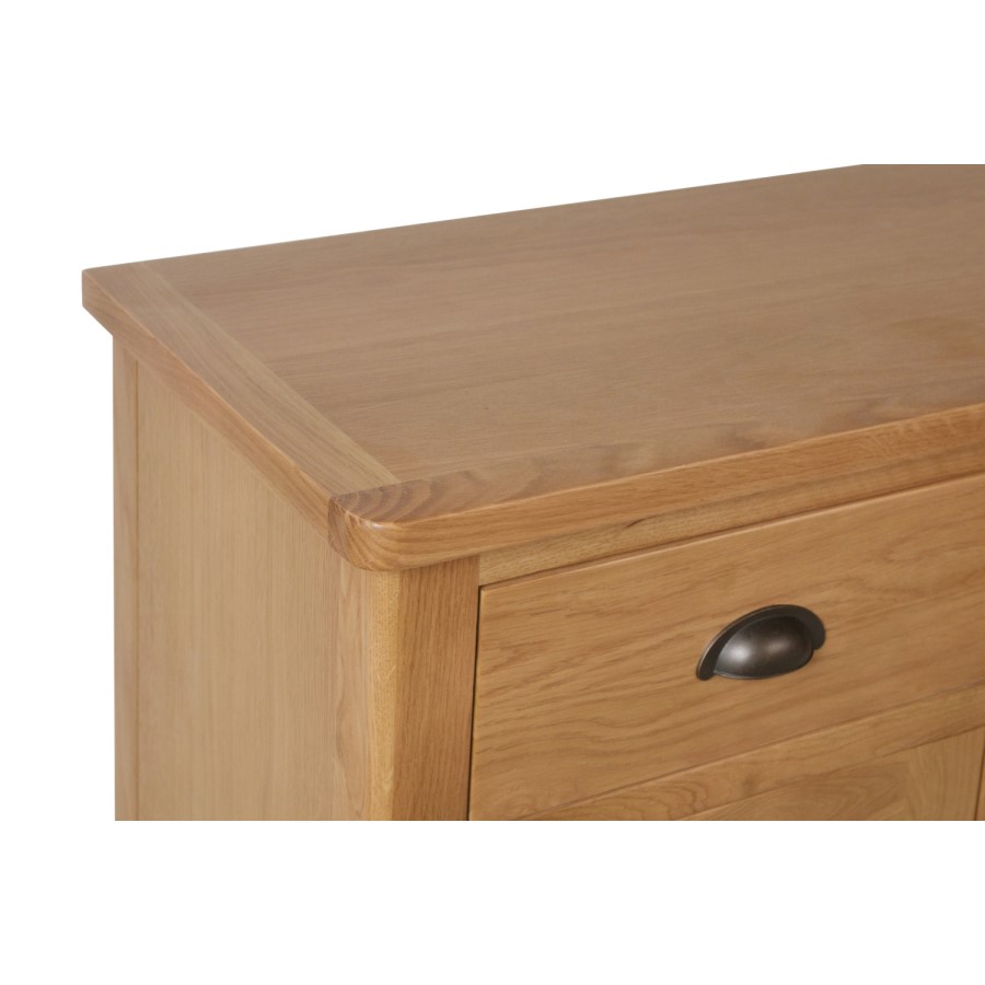 GRADE A2 - Rustic Oak 3 Door Sideboard