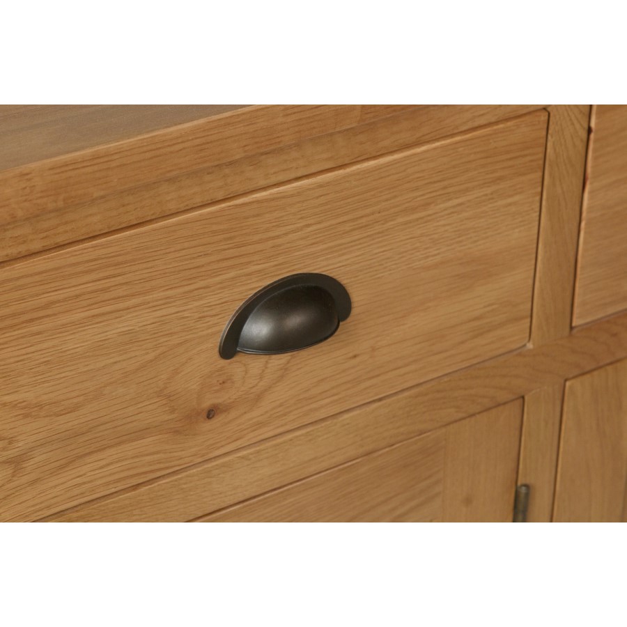 GRADE A2 - Rustic Oak 3 Door Sideboard