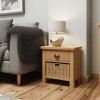 Rustic Oak Lamp Table with Basket