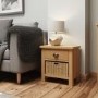 Rustic Oak Lamp Table with Basket