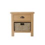 Rustic Oak Lamp Table with Basket