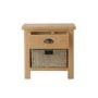 Rustic Oak Lamp Table with Basket