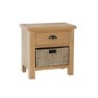 Rustic Oak Lamp Table with Basket