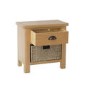 Rustic Oak Lamp Table with Basket