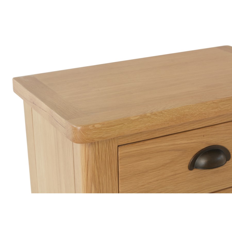 Rustic Oak Lamp Table with Basket
