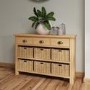Rustic Oak 9 Drawer Storage Unit