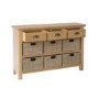 Rustic Oak 9 Drawer Storage Unit