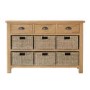 Rustic Oak 9 Drawer Storage Unit