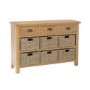 Rustic Oak 9 Drawer Storage Unit